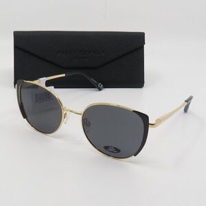 Prive Revaux Sunny Isles New Polarized Gold Black/Grey Cat Eye Sunglasses